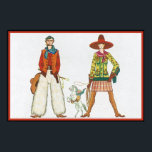 Póster Art Deco Western Casal<br><div class="desc">Deco de Arte Personalizável Original,  Poster de Arte Alterada</div>