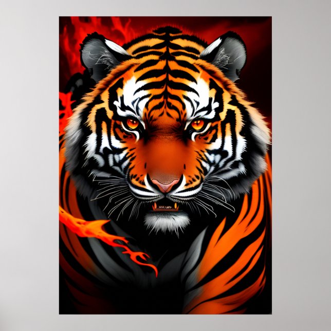 Poster Art Firery Tiger (Frente)