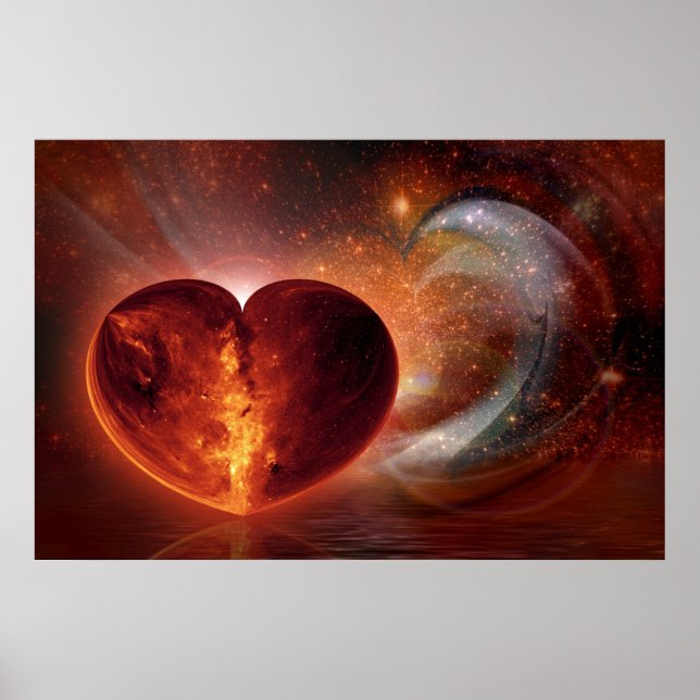 Póster ART Fractal - Universo de Amor Quente (Frente)