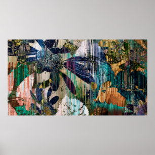 Poster art graphic and watercolor autumn colorful backgro