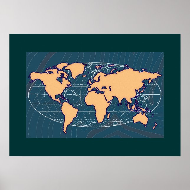 Póster art mapa-mundi decor wall (Frente)