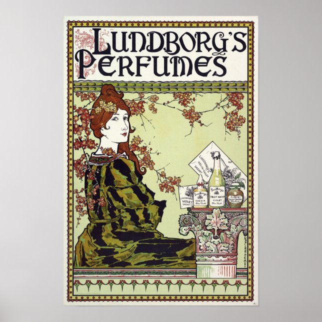 Póster Art Nouveau 1894 Perfume Ad por Louis John Rhead (Frente)