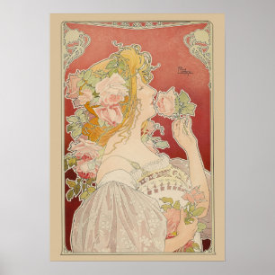 Poster Art Nouveau Belle Époque Senhorita Rosas Livemont