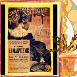 Póster Art nouveau bibliotecairie romantique gótica grass