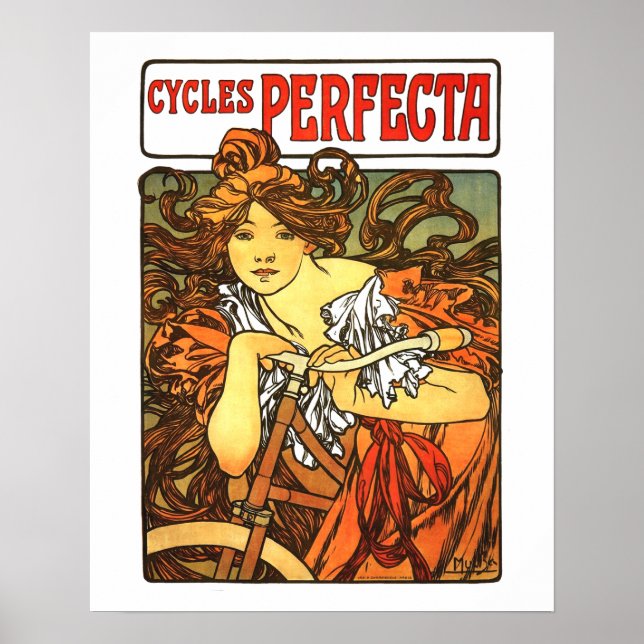 Póster Art Nouveau Bicicleta Mucha Art (Frente)