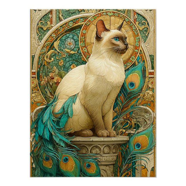 Póster Art Nouveau Cat (Frente)