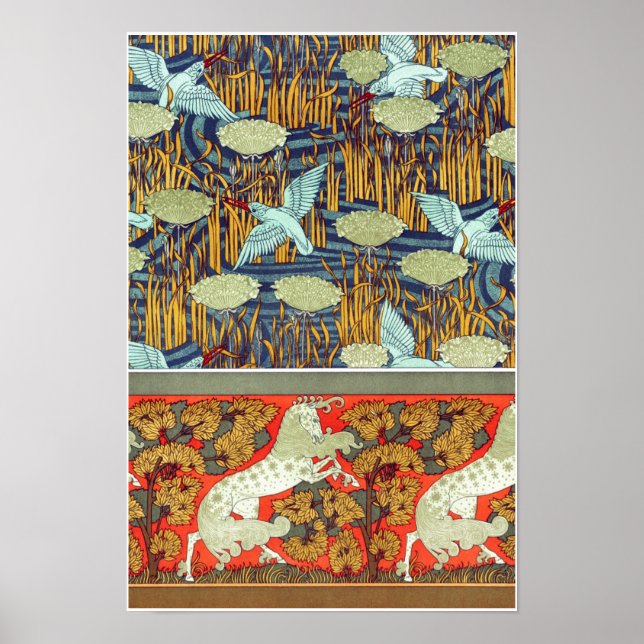 Poster Art nouveau cavalo têxtil do rei Verneuil (Frente)