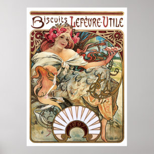 Poster Art Nouveau Cookie Advertisement de Alphonse Mucha