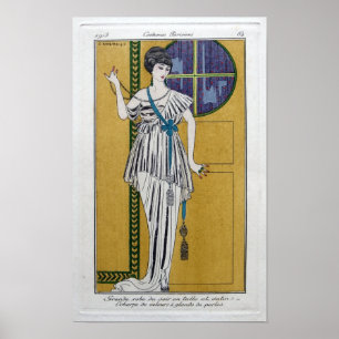 Póster Art Nouveau Costumes Parisiens por George Barbier
