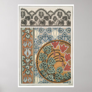 Poster Art nouveau Cyclamen floral Eugene Grasset elegant