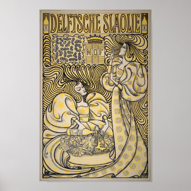 Poster Art Nouveau Delftsche Slaolie Delft Salad Oil (Frente)