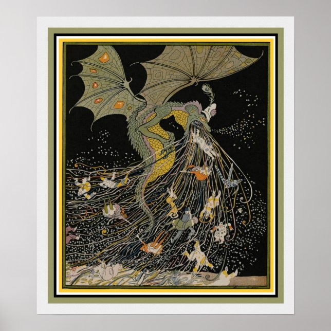 Póster Art Nouveau Dragon Cobrir para Jugend (Frente)