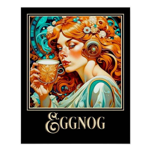 Póster Art Nouveau Eggnog (Frente)