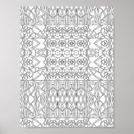 Poster Art Nouveau Floral Border Pattern Coloring Page