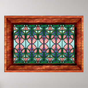 Poster Art Nouveau Frame Vidro Estreito
