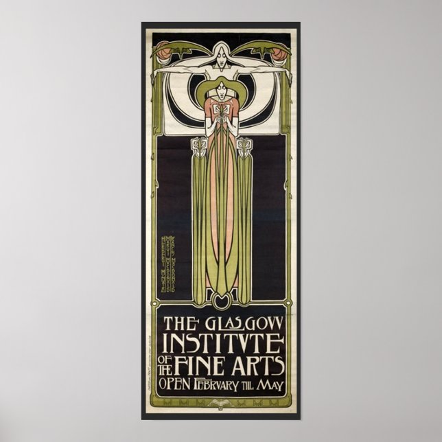 Poster Art Nouveau Glasgow Institute of Fine Arts (Frente)