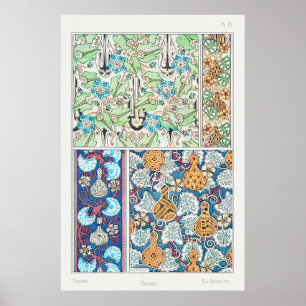 Poster Art nouveau gourd floral arte têxtil