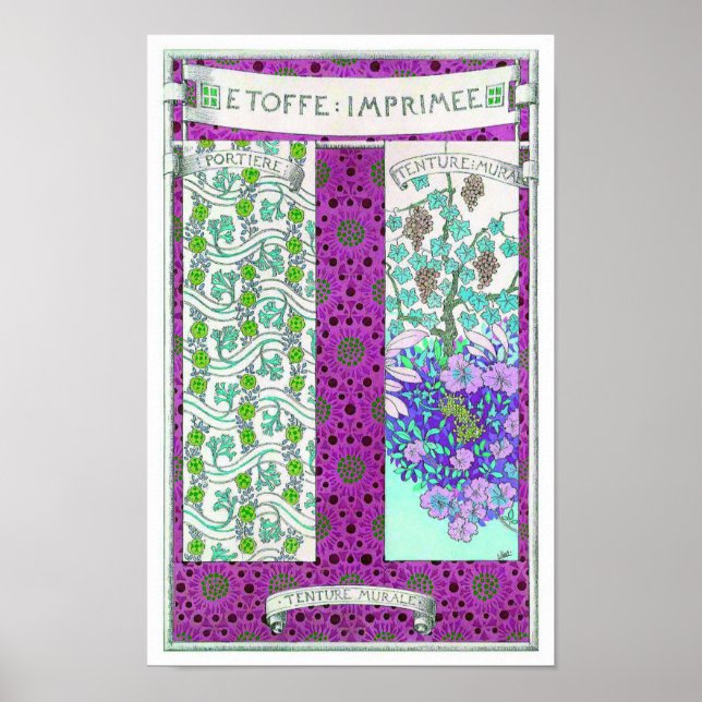 Poster Art nouveau Grapevine florescente (Frente)