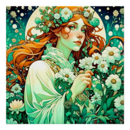 Póster Art Nouveau Imbolc Celtic Primavera