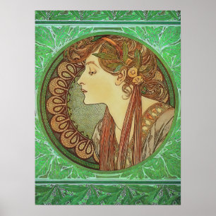 Poster Art Nouveau Laurel por Alphonse Mucha