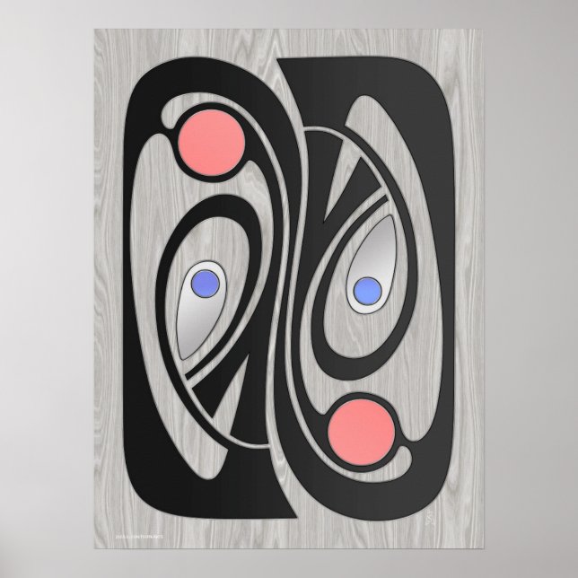 Póster Art Nouveau Médio-Século MashUp 18x24 (Frente)