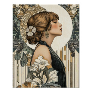 Póster Art Nouveau Mulher
