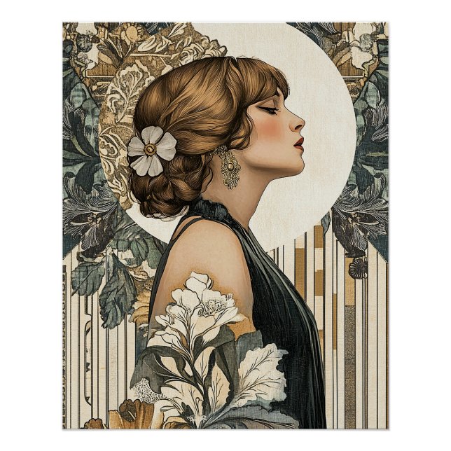 Póster Art Nouveau Mulher (Frente)