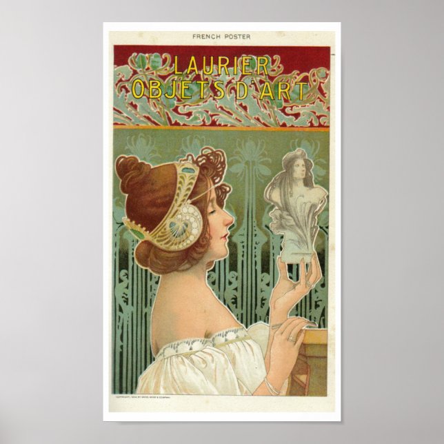 Poster Art nouveau mulher arte francesa por henri livemon (Frente)