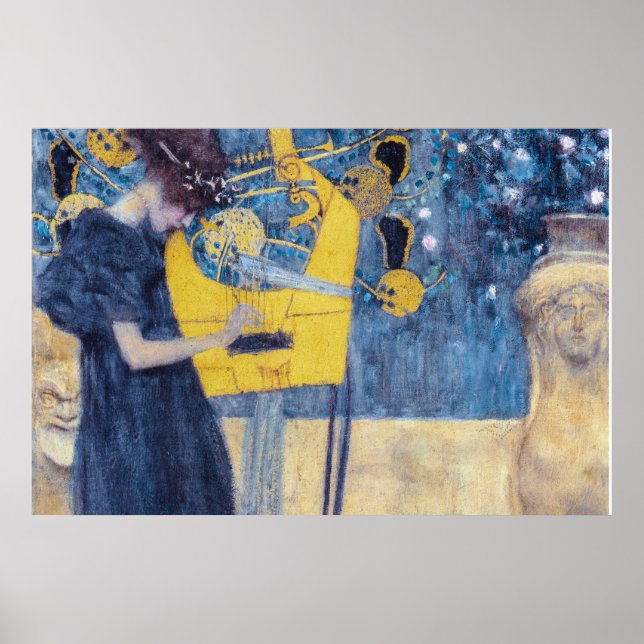 Poster Art Nouveau "Music I" Painting by Gustav Klimt  (Frente)