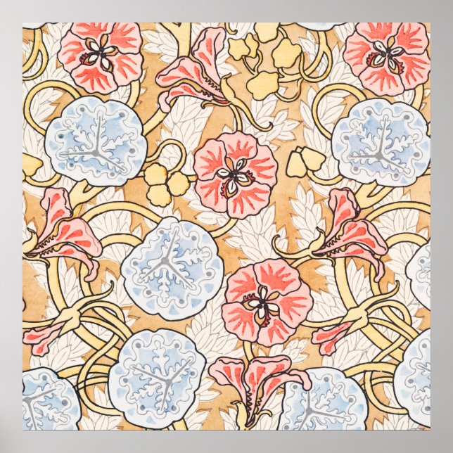 Poster Art nouveau nasturtium (Frente)