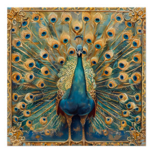Póster Art Nouveau Peacock