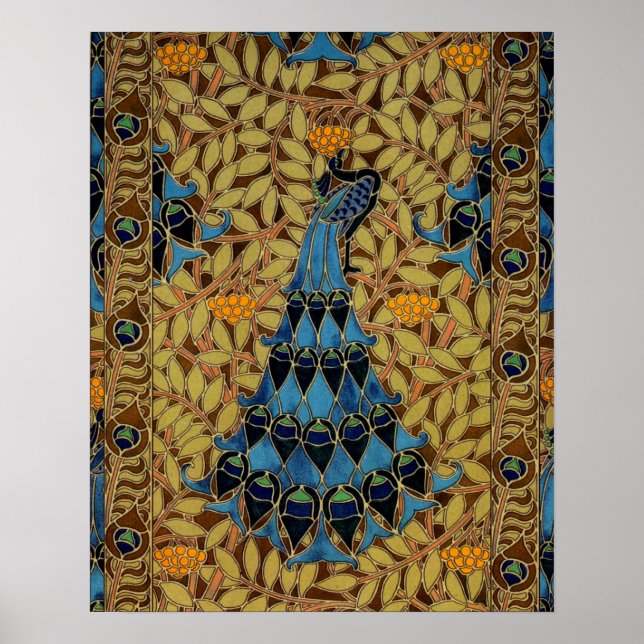 Póster Art Nouveau Peacock (Frente)