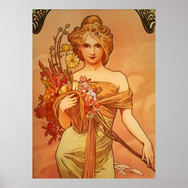 Poster Art Nouveau por Alphonse Mucha (Frente)