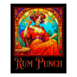 Póster Art Nouveau Rum Punch