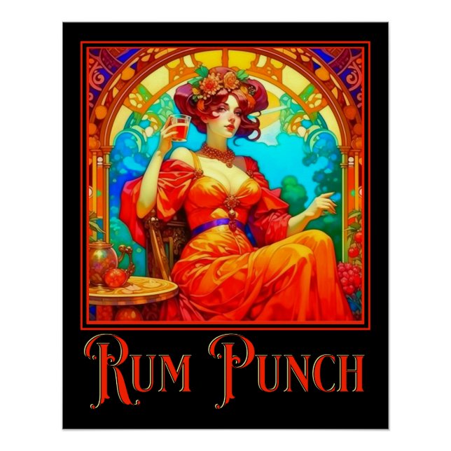 Póster Art Nouveau Rum Punch (Frente)