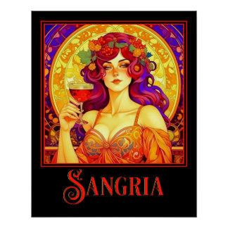 Póster Art Nouveau Sangria