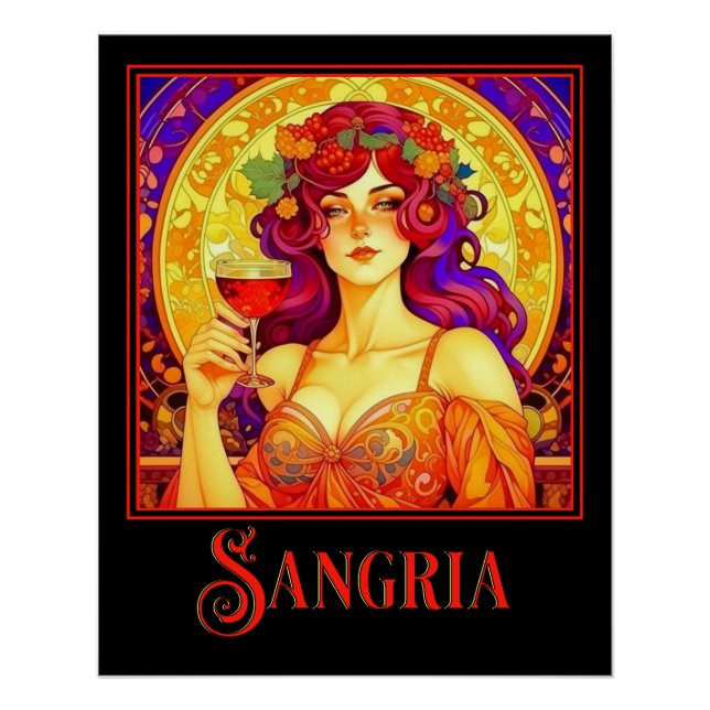 Póster Art Nouveau Sangria (Frente)