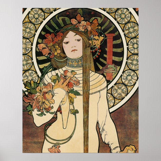 Póster Art Nouveau Trappistine Mucha Art (Frente)