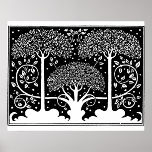 Póster Art Nouveau Tree Beardsley Pattern