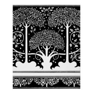Póster Art Nouveau Tree Beardsley Pattern