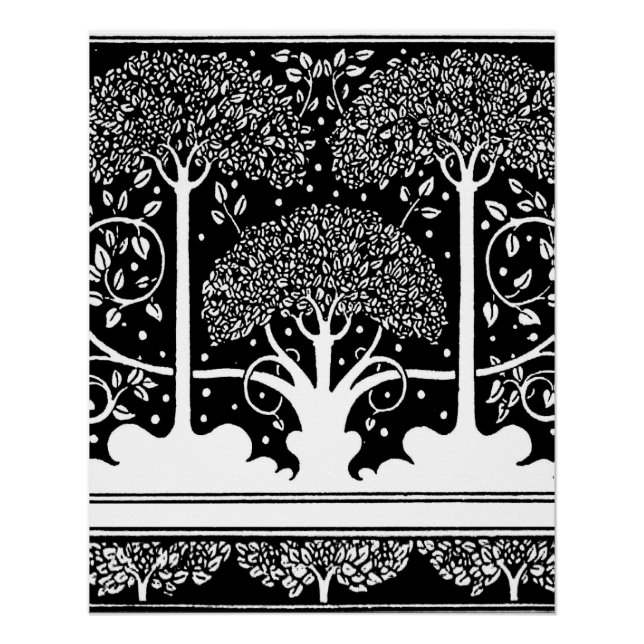 Póster Art Nouveau Tree Beardsley Pattern (Frente)