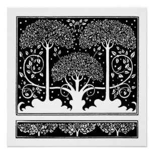 Póster Art Nouveau Tree Beardsley Pattern