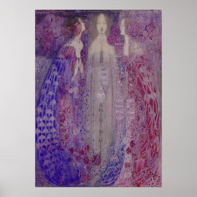 Póster Art Nouveau Três Perfumes MacDonald 1912 (Frente)