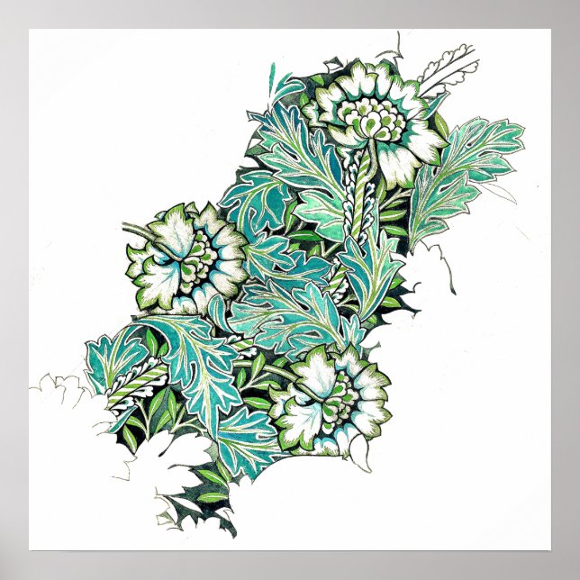 Poster Art nouveau william morris anenome floral (Frente)