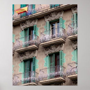 Poster Art Nouveau Windows - Barcelona, Espanha Jigseru P