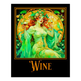 Póster Art Nouveau Wine