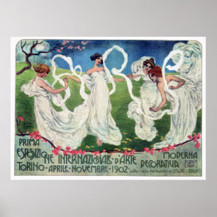 Poster Art Nouveau World Arts Expõem Anúncio