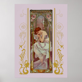 Poster Art Noveau Night Rest de Alphonse Mucha
