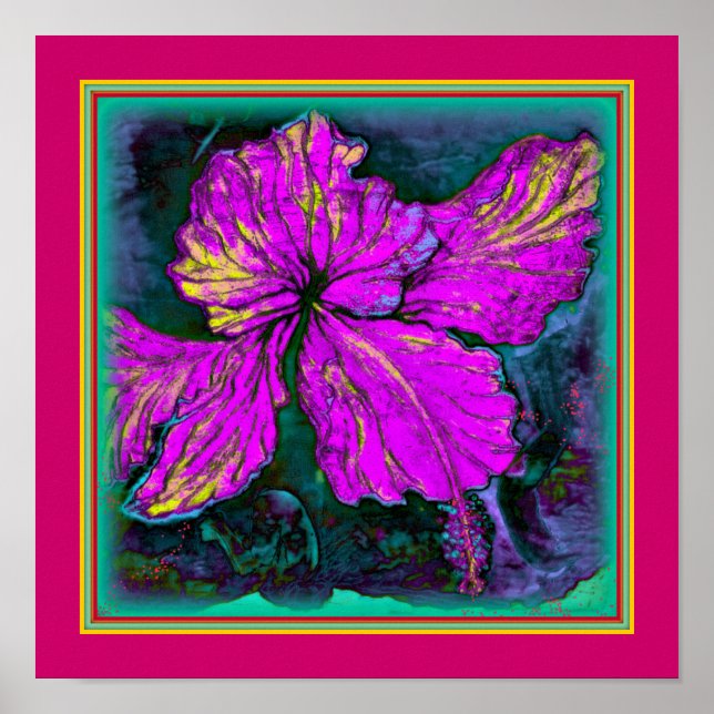 Poster ART-ON-CANVAS. "Hibiscus Hovering" (Frente)