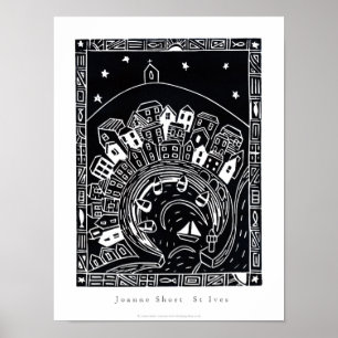 Poster Art Poster: St Ives, Cornwall. Lino Cut Image